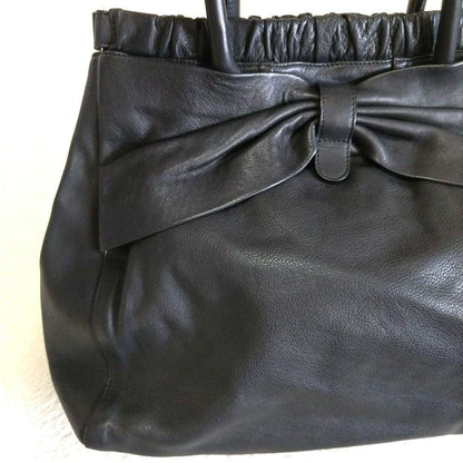 Red Valentino Hand Shoulder Bag Tote Purse 2way Leather Black Authentic