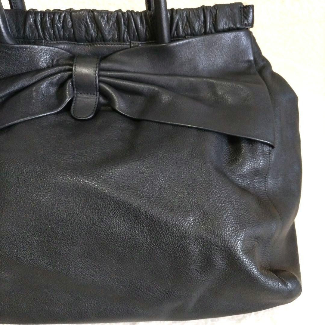 Red Valentino Hand Shoulder Bag Tote Purse 2way Leather Black Authentic