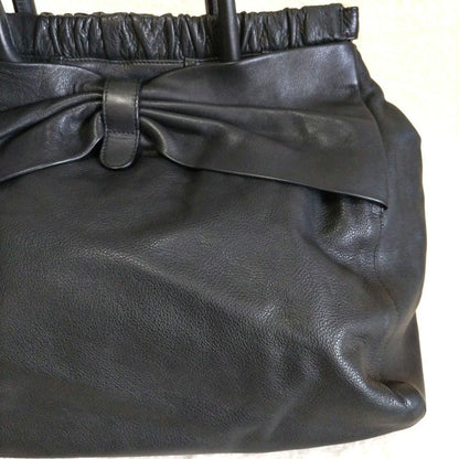 Red Valentino Hand Shoulder Bag Tote Purse 2way Leather Black Authentic