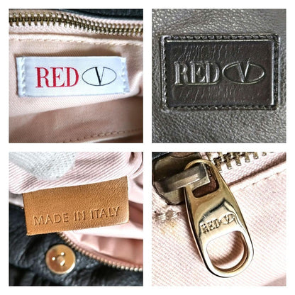 Red Valentino Hand Shoulder Bag Tote Purse 2way Leather Black Authentic