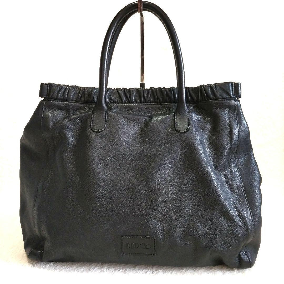 Red Valentino Hand Shoulder Bag Tote Purse 2way Leather Black Authentic