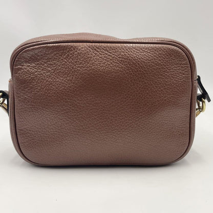 Valentino Garavani Shoulder Bag Purse Studs Logo Leather Brown Authentic