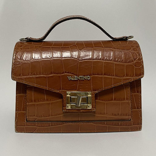 Valentino Hand Bag Tote Purse Brown Authentic