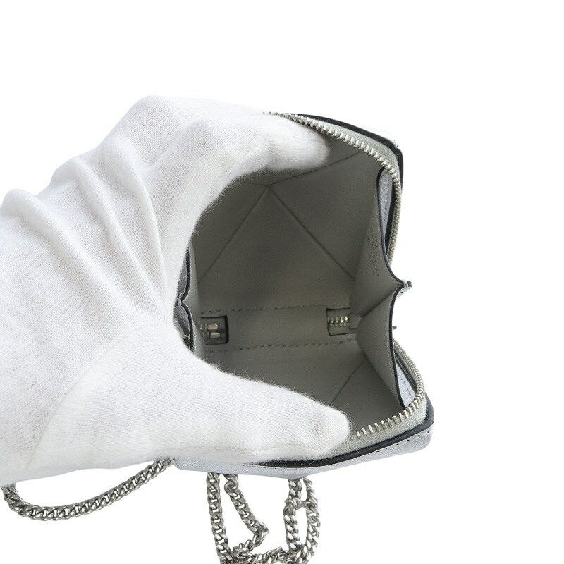 Valentino Garavani Shoulder Bag Purse Rockstuds Chain Leather Silver Authentic