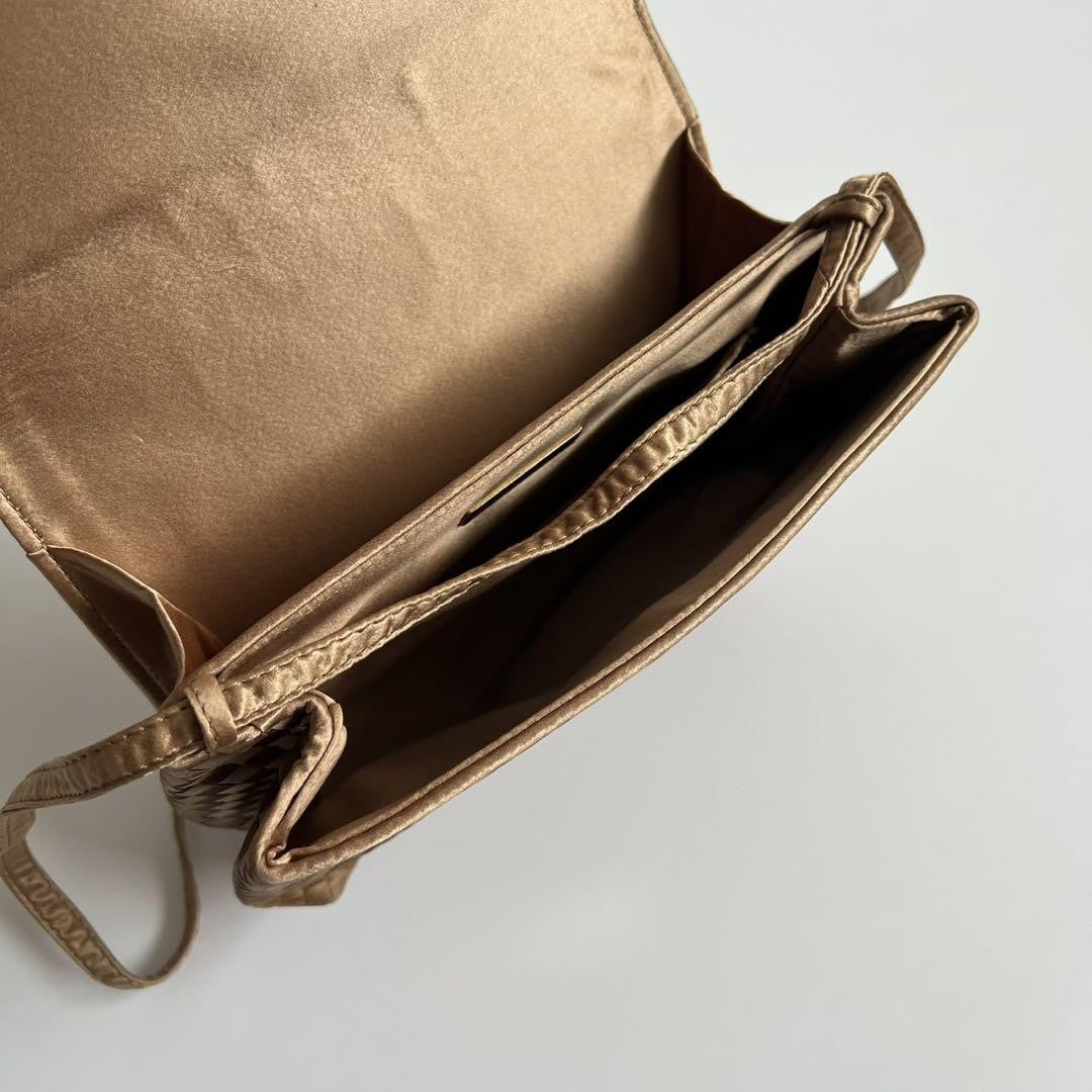 BOTTEGA VENETA Shoulder Bag Purse Intrecciato Suede Leather Beige Authentic
