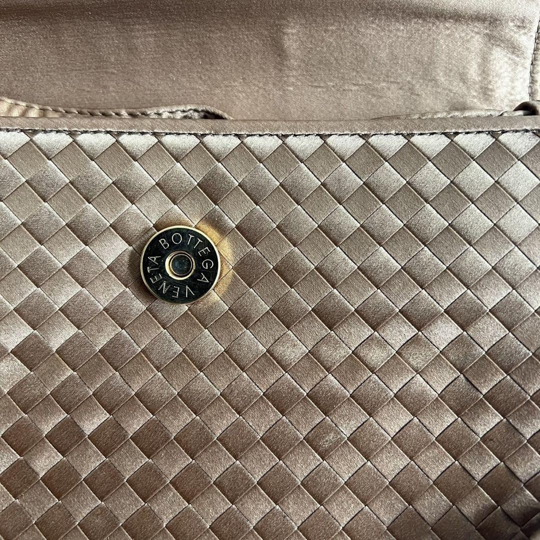 BOTTEGA VENETA Shoulder Bag Purse Intrecciato Suede Leather Beige Authentic