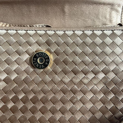 BOTTEGA VENETA Shoulder Bag Purse Intrecciato Suede Leather Beige Authentic