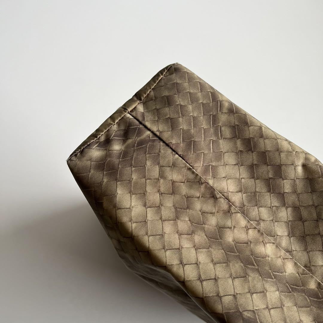 BOTTEGA VENETA Hand Bag Tote Purse Intrecciato Leather Beige Authentic