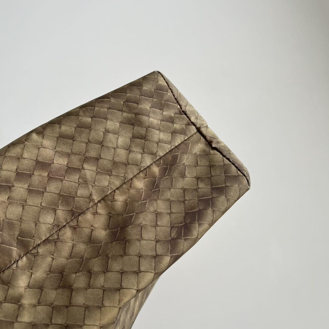 BOTTEGA VENETA Hand Bag Tote Purse Intrecciato Leather Beige Authentic