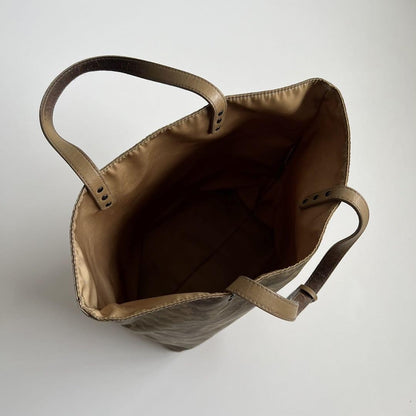 BOTTEGA VENETA Hand Bag Tote Purse Intrecciato Leather Beige Authentic