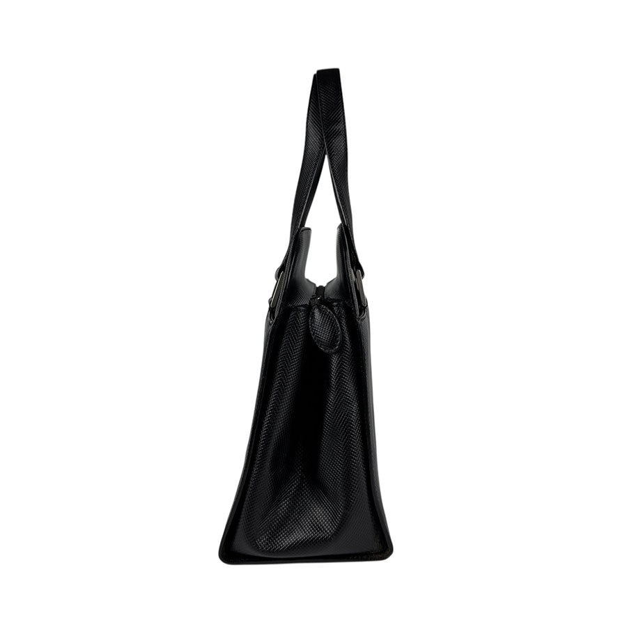 BOTTEGA VENETA Hand Bag Tote Purse Leather Black Authentic