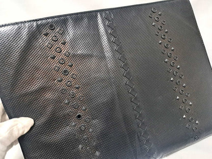 BOTTEGA VENETA Clutch Bag Second Bag Leather Black Authentic