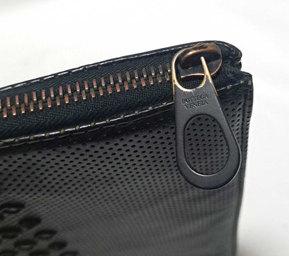 BOTTEGA VENETA Clutch Bag Second Bag Leather Black Authentic