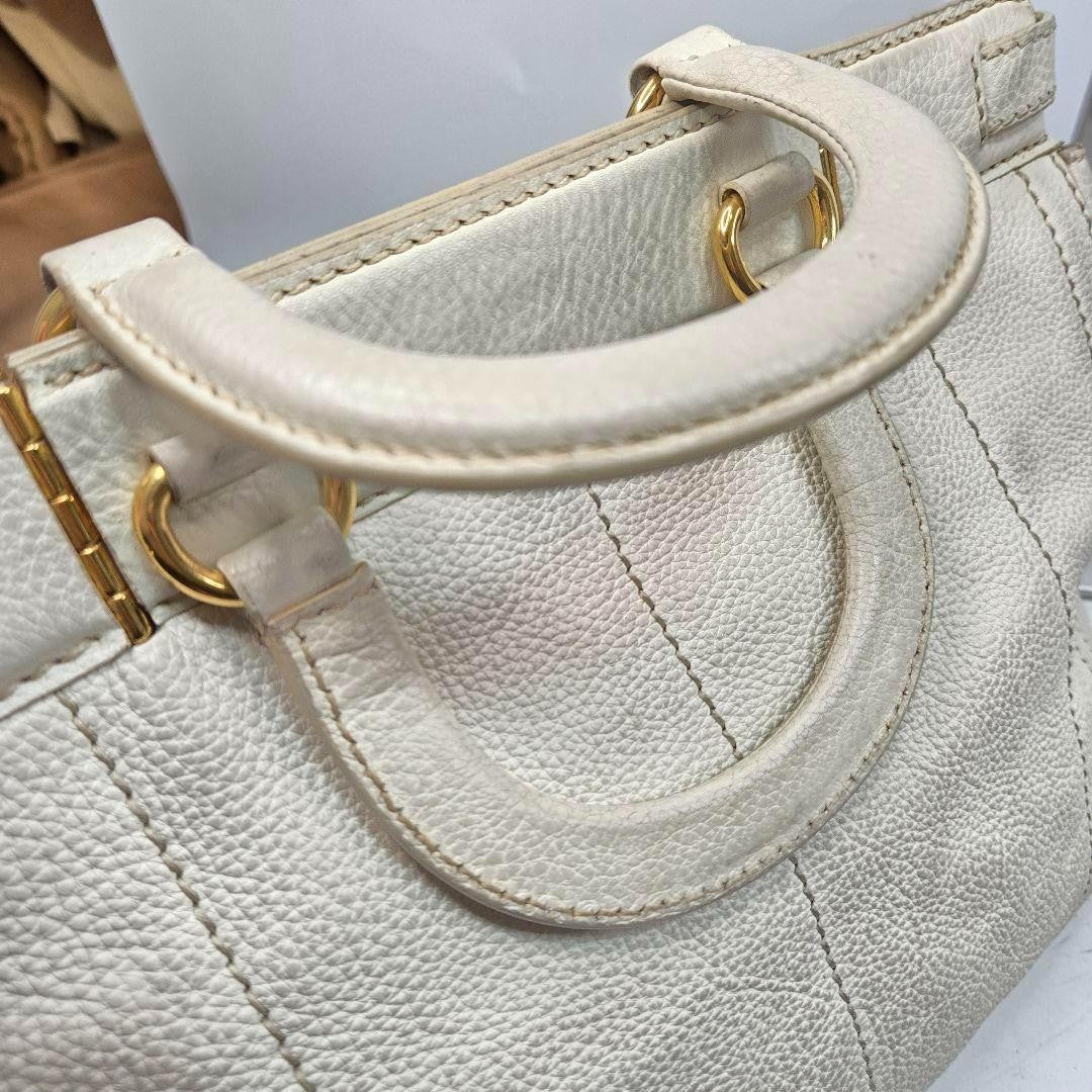 PRADA Hand Shoulder Bag Tote Purse 2way Canapa Leather Authentic