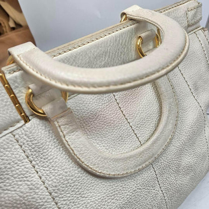 PRADA Hand Shoulder Bag Tote Purse 2way Canapa Leather Authentic