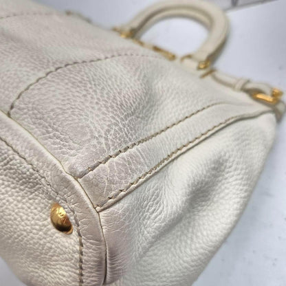 PRADA Hand Shoulder Bag Tote Purse 2way Canapa Leather Authentic