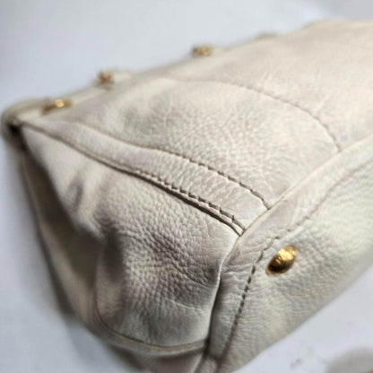 PRADA Hand Shoulder Bag Tote Purse 2way Canapa Leather Authentic