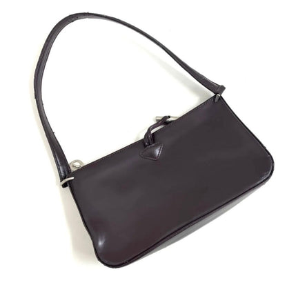 Longchamp Shoulder Bag Purse Leather Wine Red Authentic