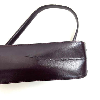 Longchamp Shoulder Bag Purse Leather Wine Red Authentic