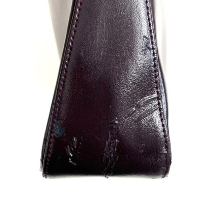 Longchamp Shoulder Bag Purse Leather Wine Red Authentic