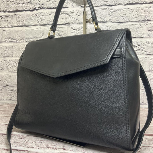 Longchamp Hand Shoulder Bag Tote Purse 2way Leather Black Authentic