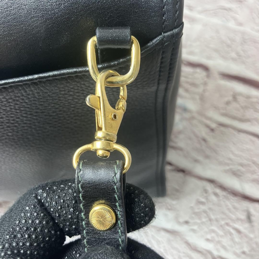 Longchamp Hand Shoulder Bag Tote Purse 2way Leather Black Authentic