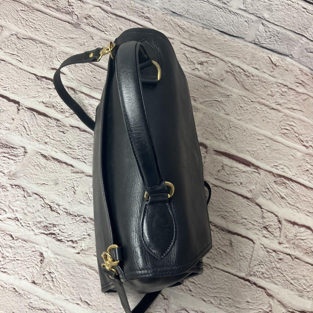 Longchamp Hand Shoulder Bag Tote Purse 2way Leather Black Authentic