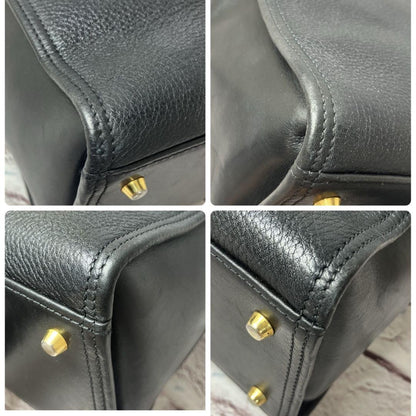 Longchamp Hand Shoulder Bag Tote Purse 2way Leather Black Authentic