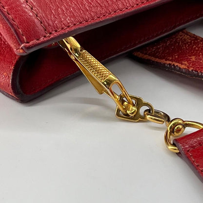 MIU MIU Hand Shoulder Bag Tote Purse 2way Logo Leather Red Authentic