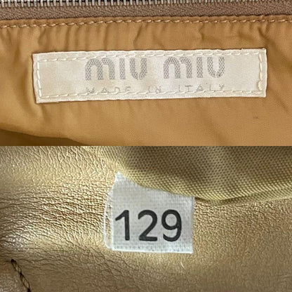MIU MIU Hand Bag Tote Purse Logo Leather Yellow Authentic