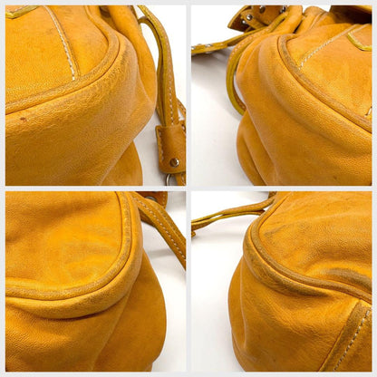 MIU MIU Shoulder Bag Purse Leather Orange Authentic