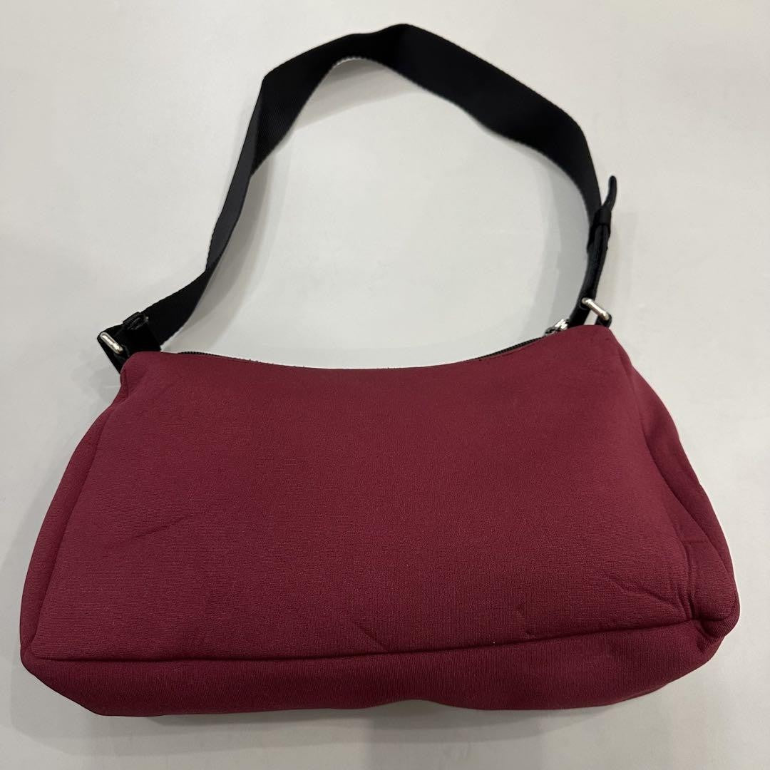 MIU MIU Shoulder Bag Purse Polyester Burgundy Authentic