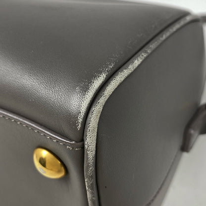 Saint Laurent Hand Shoulder Bag Tote Purse 2way Logo Leather Gray Authentic