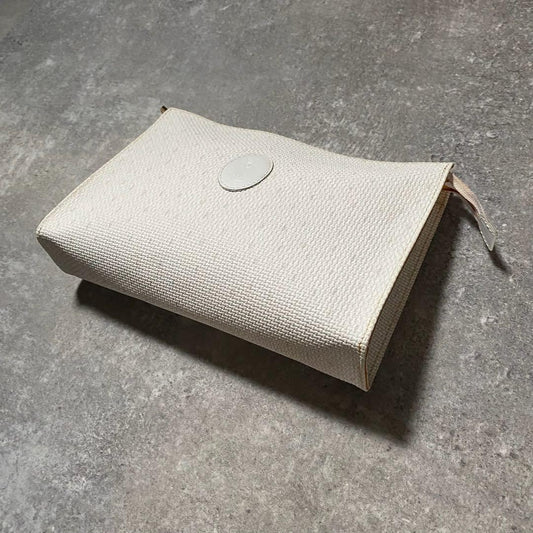 Saint Laurent Clutch Bag Second Bag YSL Cassandra PVC White Authentic
