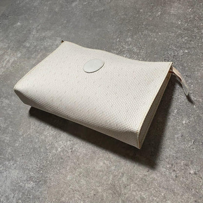 Saint Laurent Clutch Bag Second Bag YSL Cassandra PVC White Authentic