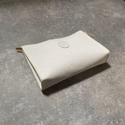 Saint Laurent Clutch Bag Second Bag YSL Cassandra PVC White Authentic