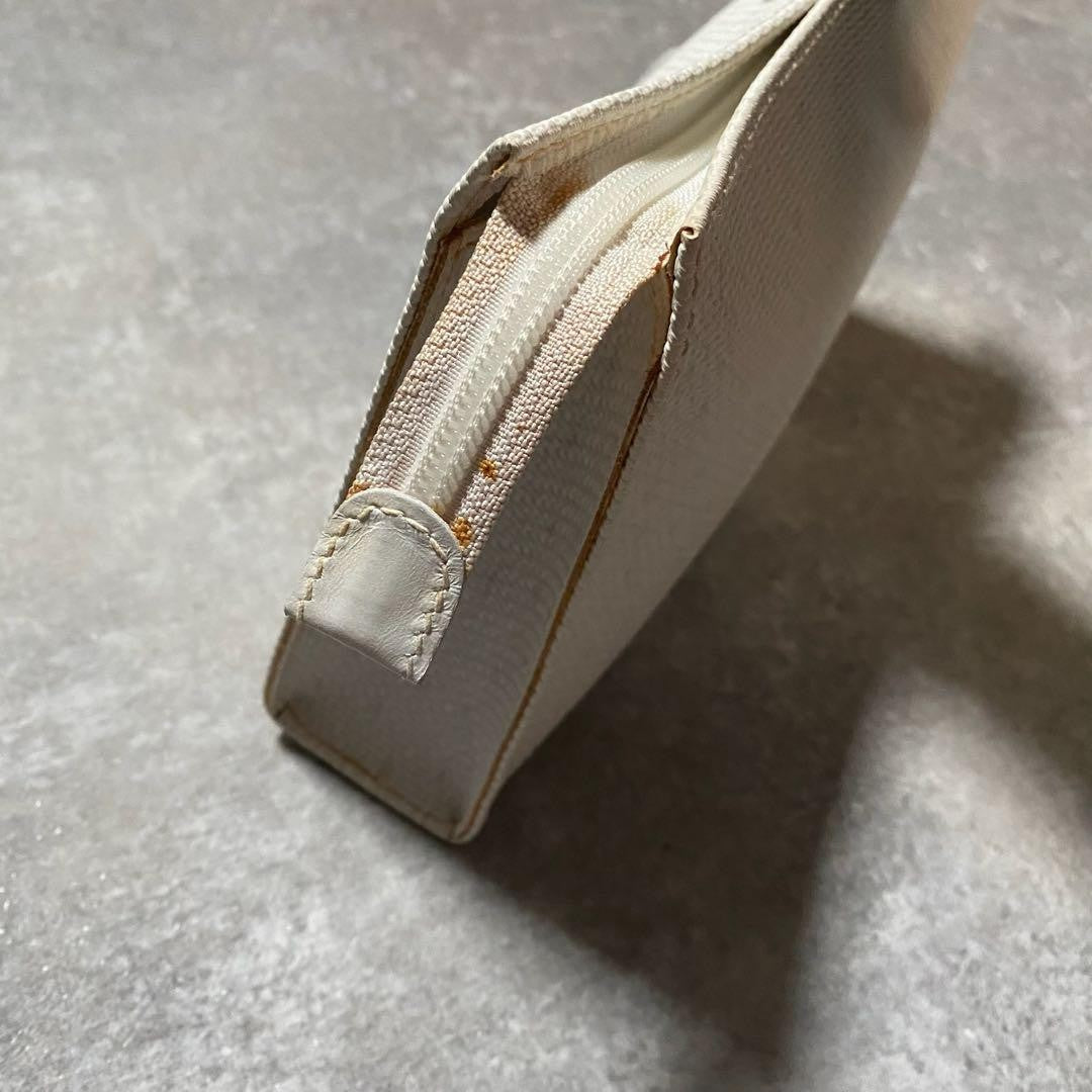 Saint Laurent Clutch Bag Second Bag YSL Cassandra PVC White Authentic
