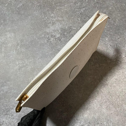 Saint Laurent Clutch Bag Second Bag YSL Cassandra PVC White Authentic