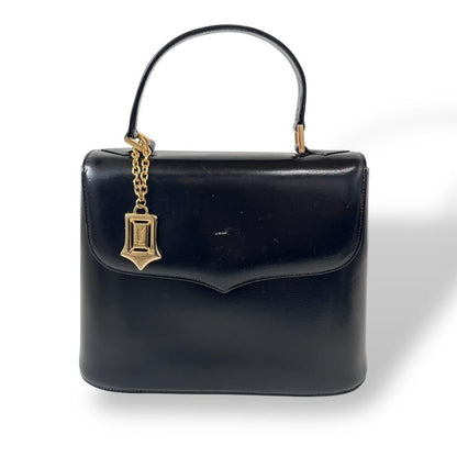 Saint Laurent Hand Shoulder Bag Tote Purse 2way Charm Leather Black Authentic