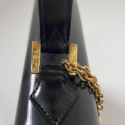 Saint Laurent Hand Shoulder Bag Tote Purse 2way Charm Leather Black Authentic