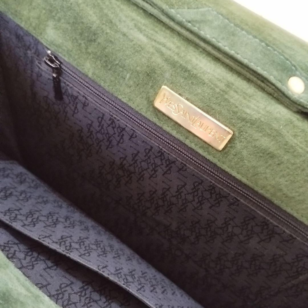 Saint Laurent Shoulder Bag Purse Suede Multicolor Authentic