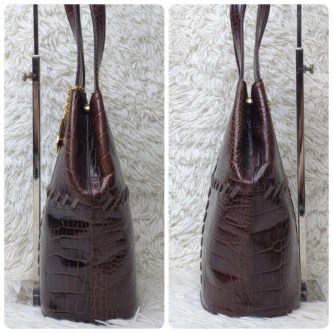 Saint Laurent Hand Bag Tote Purse stitch Leather Bordeaux Brown Authentic