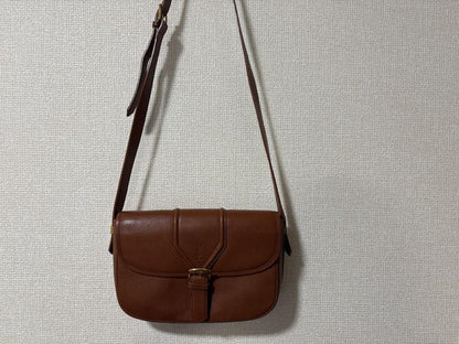 Saint Laurent Shoulder Bag Purse YSL Cassandra Leather Brown Authentic
