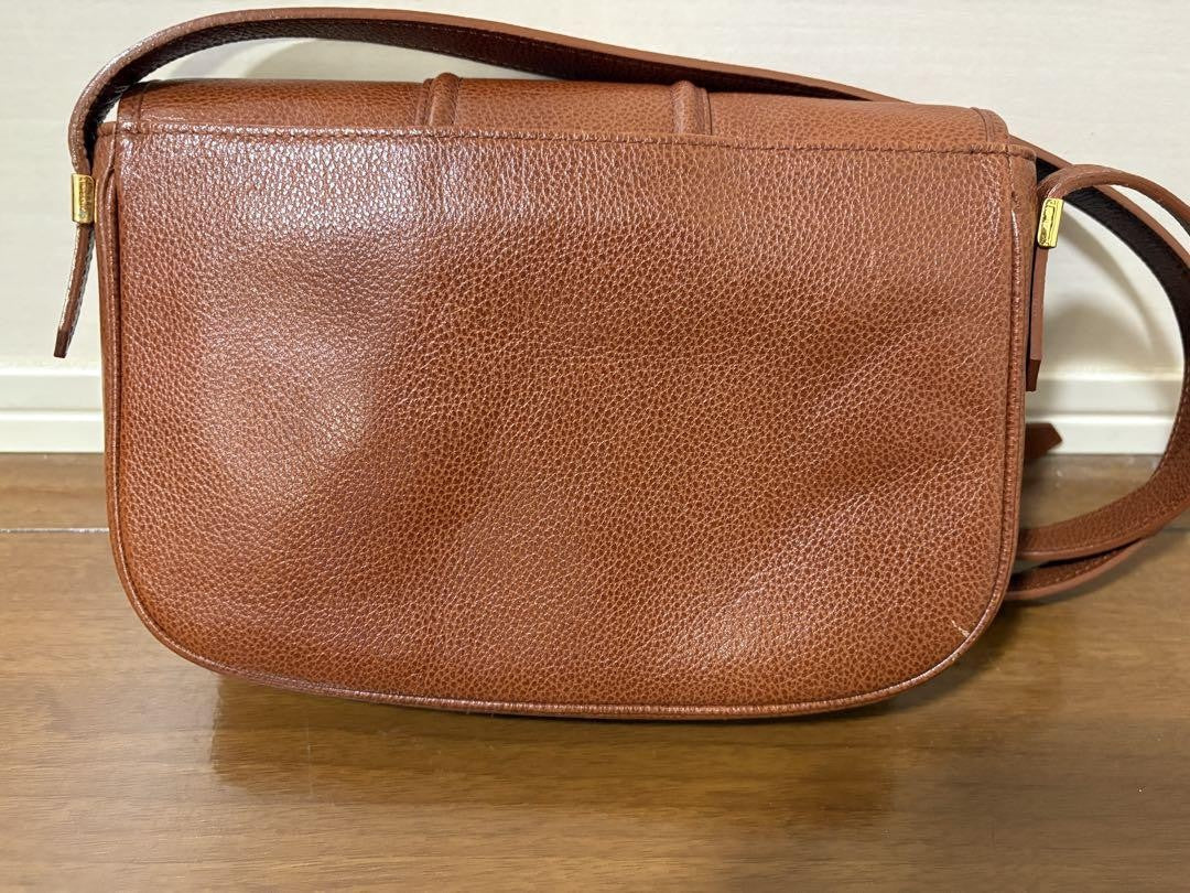 Saint Laurent Shoulder Bag Purse YSL Cassandra Leather Brown Authentic