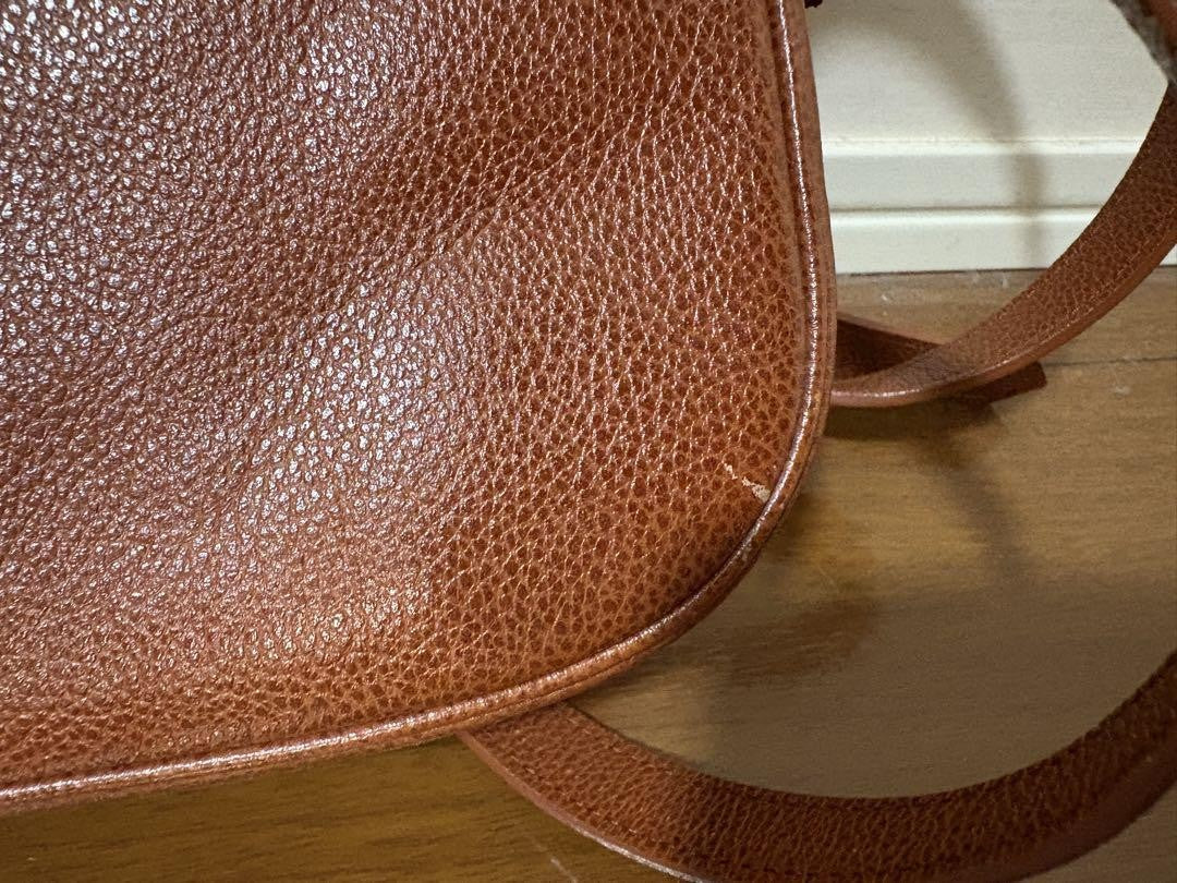 Saint Laurent Shoulder Bag Purse YSL Cassandra Leather Brown Authentic