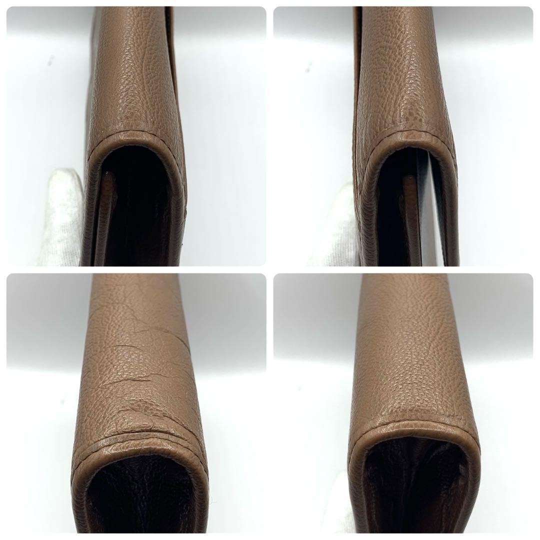Saint Laurent Clutch Bag Second Bag YSL Cassandra Leather Brown Authentic
