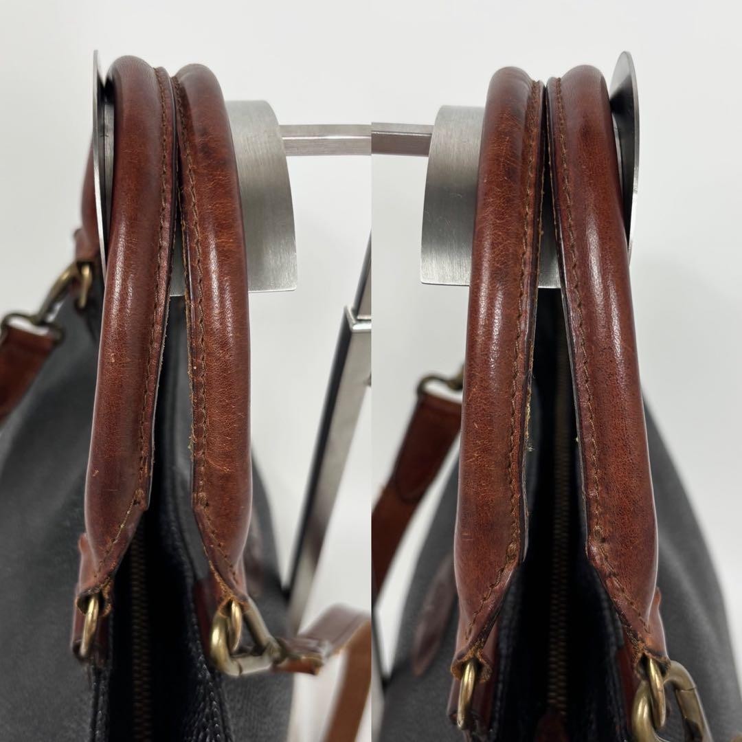 MULBERRY Hand Shoulder Bag Tote Purse 2way Leather PVC Black Brown Authentic