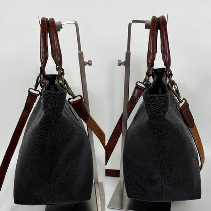 MULBERRY Hand Shoulder Bag Tote Purse 2way Leather PVC Black Brown Authentic