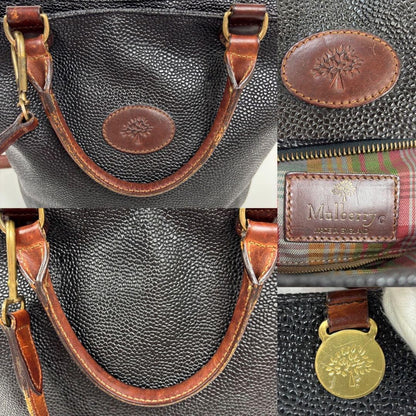 MULBERRY Hand Shoulder Bag Tote Purse 2way Leather PVC Black Brown Authentic