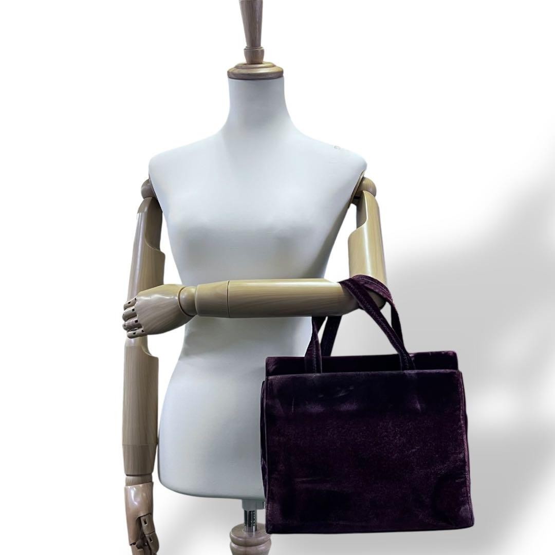 PRADA Hand Bag Tote Purse Red Brown Authentic